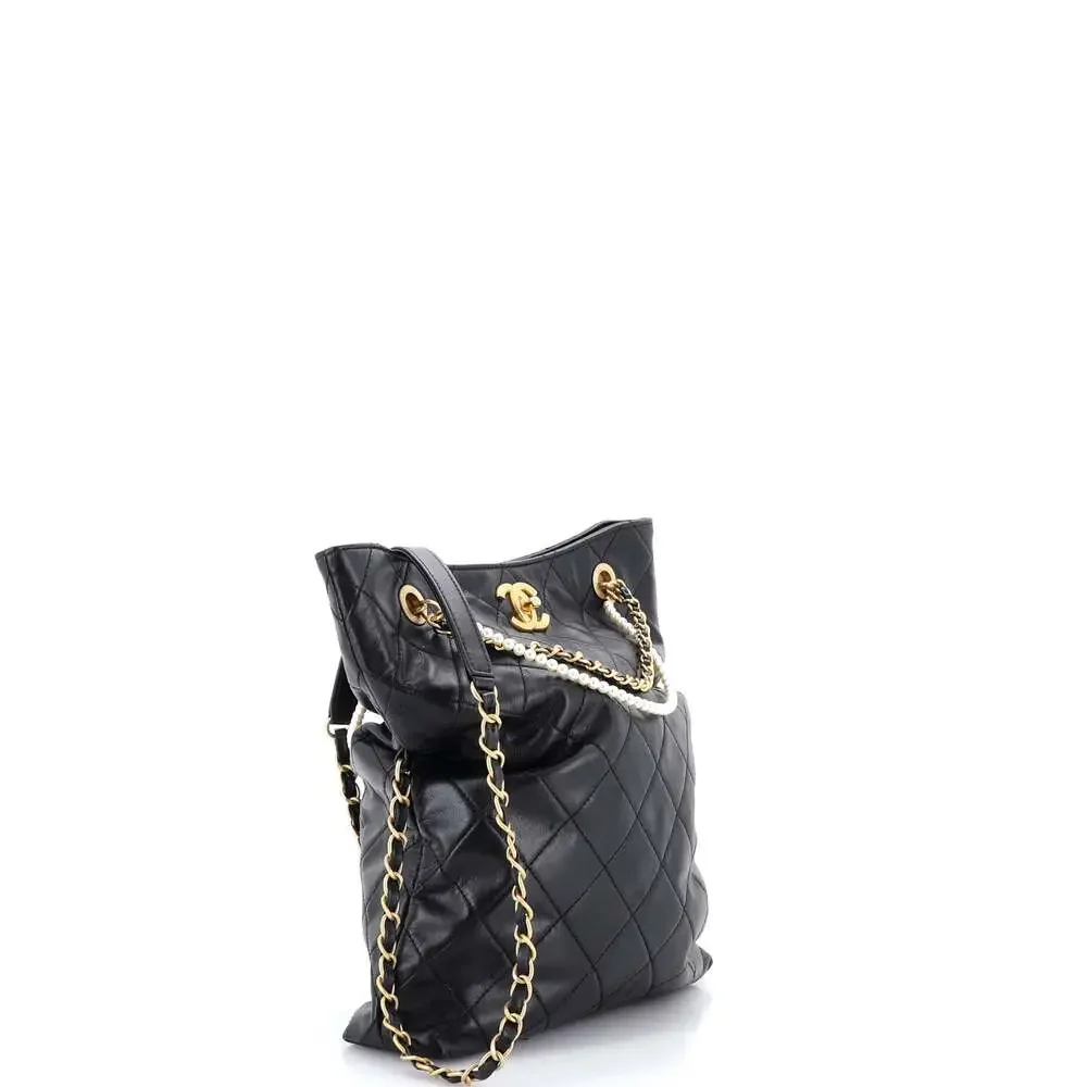Chanel Pearl Strap Fold Over Shopping #242404C46B - Picture 2 of 8